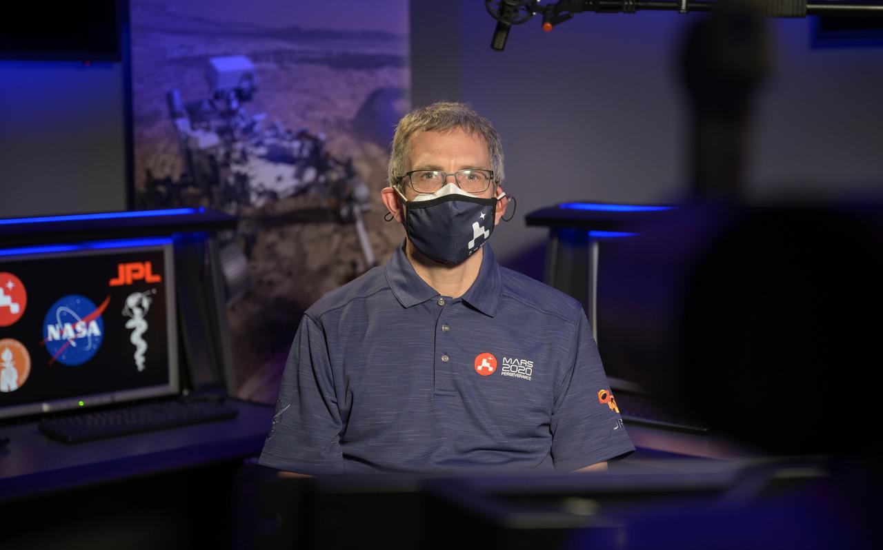 Perseverance project scientist, Caltech, Pasadena, California, Ken Farley gives remarks during a NASA Perseverance rover mission landing update, Wednesday, Feb. 17, 2021, at NASA's Jet Propulsion Laboratory in Pasadena, California. The Perseverance Mars rover is due to land on Mars Thursday, Feb. 18, 2021. A key objective for Perseverance’s mission on Mars is astrobiology, including the search for signs of ancient microbial life. The rover will characterize the planet’s geology and past climate, pave the way for human exploration of the Red Planet, and be the first mission to collect and cache Martian rock and regolith. Photo Credit: (NASA/Bill Ingalls)