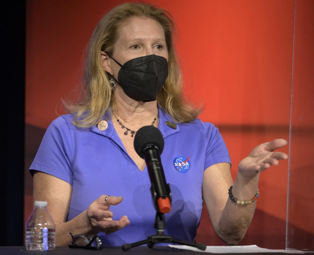 Director of NASA's Science Mission Directorate’s Planetary Science Division, Lori Glaze, gives remarks during a NASA Perseverance rover mission landing update, Wednesday, Feb. 17, 2021, at NASA's Jet Propulsion Laboratory in Pasadena, California. The Perseverance Mars rover is due to land on Mars Thursday, Feb. 18, 2021. A key objective for Perseverance’s mission on Mars is astrobiology, including the search for signs of ancient microbial life. The rover will characterize the planet’s geology and past climate, pave the way for human exploration of the Red Planet, and be the first mission to collect and cache Martian rock and regolith. Photo Credit: (NASA/Bill Ingalls)