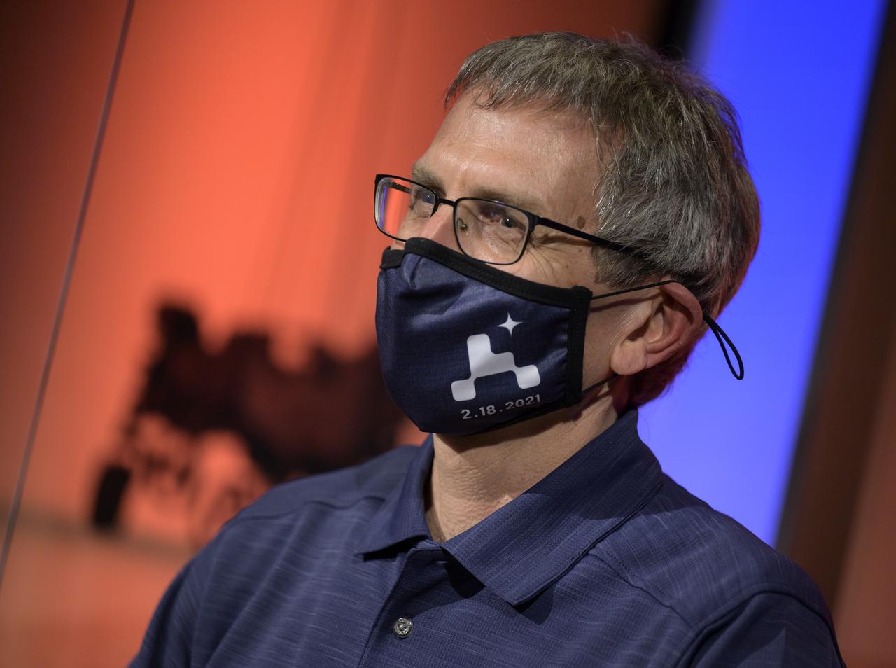 Perseverance project scientist, Caltech, Pasadena, California, Ken Farley, gives remarks during a NASA Perseverance rover mission post-landing update, Thursday, Feb. 18, 2021, at NASA's Jet Propulsion Laboratory in Pasadena, California. A key objective for Perseverance’s mission on Mars is astrobiology, including the search for signs of ancient microbial life. The rover will characterize the planet’s geology and past climate, pave the way for human exploration of the Red Planet, and be the first mission to collect and cache Martian rock and regolith. Photo Credit: (NASA/Bill Ingalls)