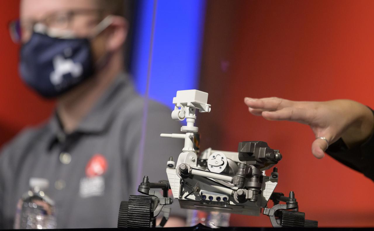 Mars 2020 Strategic Mission Manager Pauline Hwang, gives remarks during a NASA Perseverance rover initial surface checkout briefing, Friday Feb. 19, 2021, at NASA's Jet Propulsion Laboratory in Pasadena, California. The Perseverance Mars rover landed on Mars Thursday, Feb. 18, 2021. A key objective for Perseverance’s mission on Mars is astrobiology, including the search for signs of ancient microbial life. The rover will characterize the planet’s geology and past climate, pave the way for human exploration of the Red Planet, and be the first mission to collect and cache Martian rock and regolith. Photo Credit: (NASA/Bill Ingalls)
