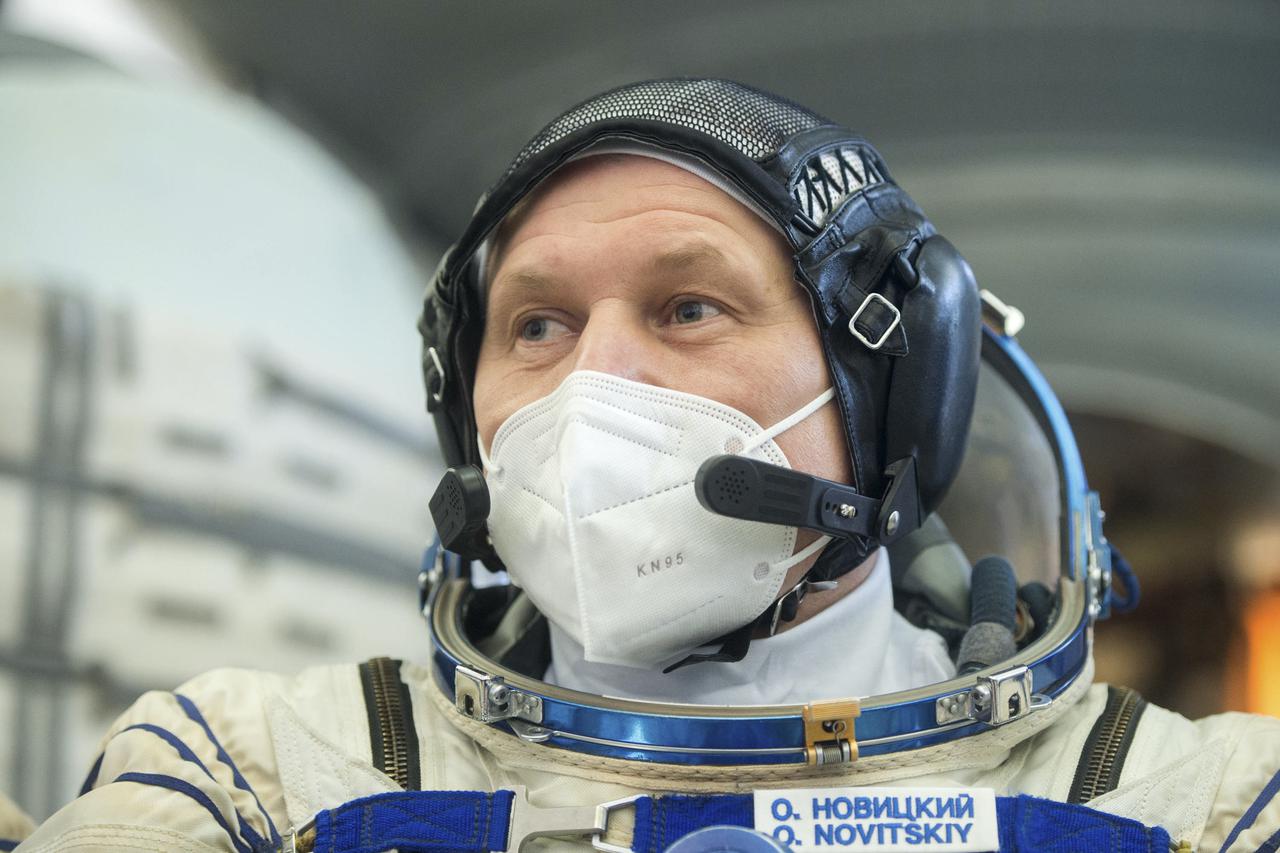 Expedition 65 crew member Oleg Novitskiy of Roscosmos, is seen during Soyuz qualification exams Saturday, March 20, 2021, at the Gagarin Cosmonaut Training Center (GCTC) in Star City, Russia, in advance of his scheduled launch April 9 from Baikonur Cosmodrome in Kazakhstan to the International Space Station. Photo Credit: (NASA/GCTC/Andrey Shelepin)