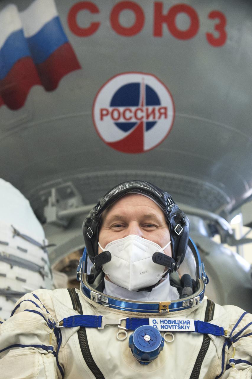 Expedition 65 crew member Oleg Novitskiy of Roscosmos, is seen during Soyuz qualification exams Saturday, March 20, 2021, at the Gagarin Cosmonaut Training Center (GCTC) in Star City, Russia, in advance of his scheduled launch April 9 from Baikonur Cosmodrome in Kazakhstan to the International Space Station. Photo Credit: (NASA/GCTC/Andrey Shelepin)