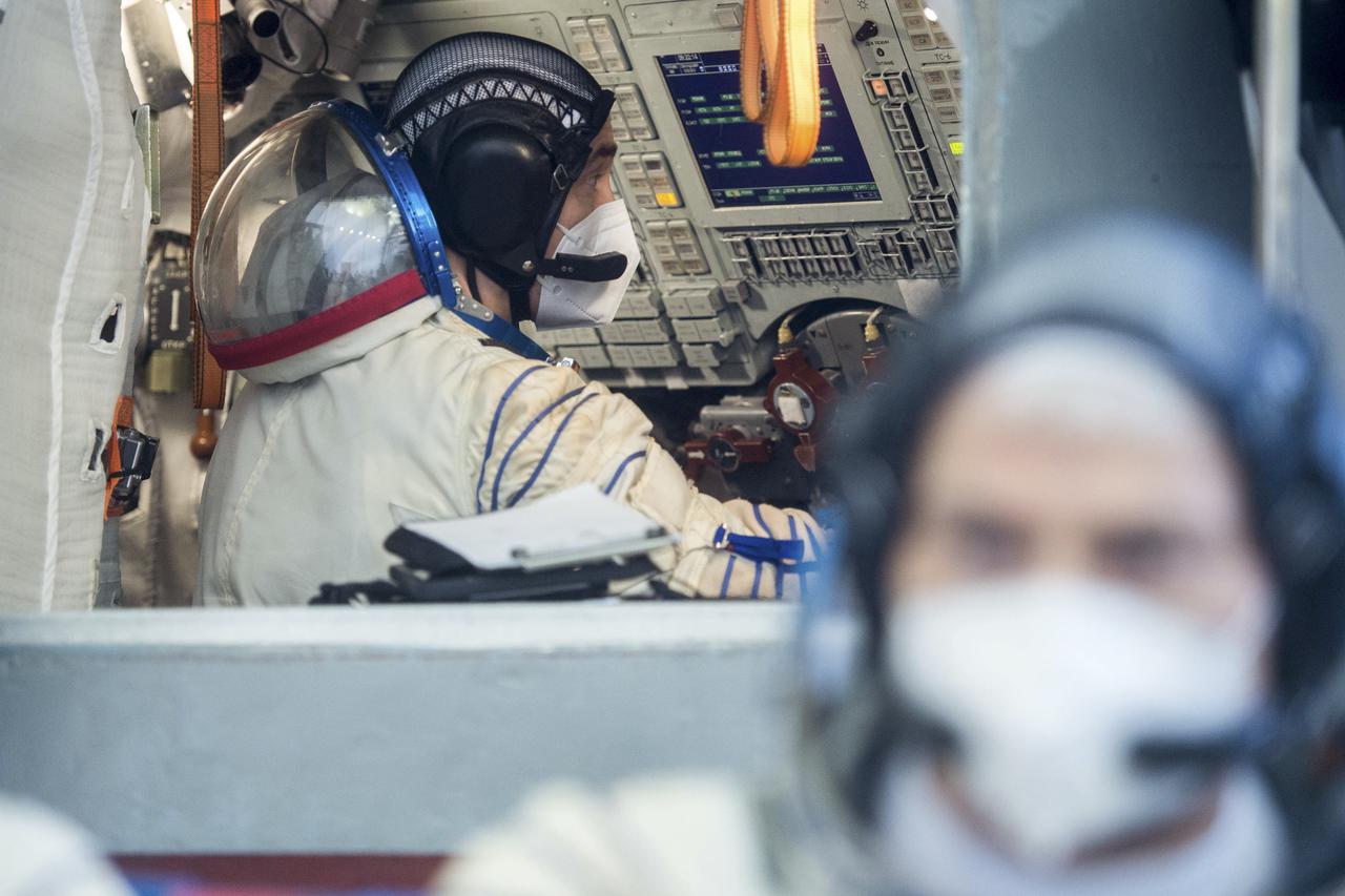 Expedition 65 crew member Pyotr Dubrov of Roscosmos, is seen during Soyuz qualification exams Saturday, March 20, 2021, at the Gagarin Cosmonaut Training Center (GCTC) in Star City, Russia, in advance of his scheduled launch April 9 from Baikonur Cosmodrome in Kazakhstan to the International Space Station. Photo Credit: (NASA/GCTC/Andrey Shelepin)