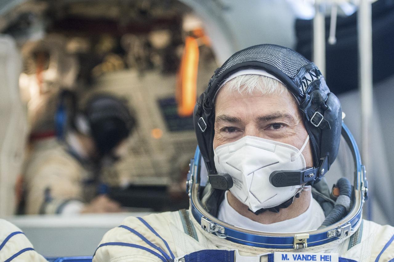 Expedition 65 crew member Mark Vande Hei of NASA, is seen during Soyuz qualification exams Saturday, March 20, 2021, at the Gagarin Cosmonaut Training Center (GCTC) in Star City, Russia, in advance of his scheduled launch April 9 from Baikonur Cosmodrome in Kazakhstan to the International Space Station. Photo Credit: (NASA/GCTC/Andrey Shelepin)