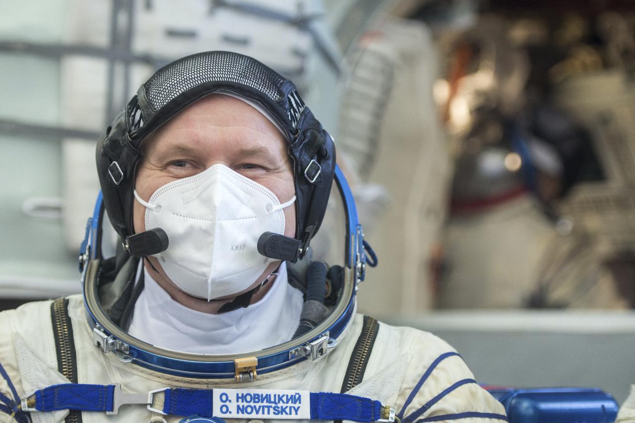 Expedition 65 crew member Oleg Novitskiy of Roscosmos, is seen during Soyuz qualification exams Saturday, March 20, 2021, at the Gagarin Cosmonaut Training Center (GCTC) in Star City, Russia, in advance of his scheduled launch April 9 from Baikonur Cosmodrome in Kazakhstan to the International Space Station. Photo Credit: (NASA/GCTC/Andrey Shelepin)