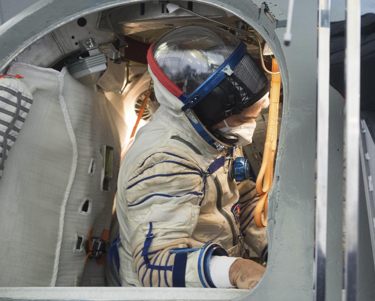Expedition 65 crew member NASA astronaut Mark Vande Hei is seen during Soyuz qualification exams Saturday, March 20, 2021 at the Gagarin Cosmonaut Training Center (GCTC) in Star City, Russia, in advance of his scheduled launch April 9 from Baikonur Cosmodrome in Kazakhstan to the International Space Station. Photo Credit: (NASA/GCTC/Andrey Shelepin)