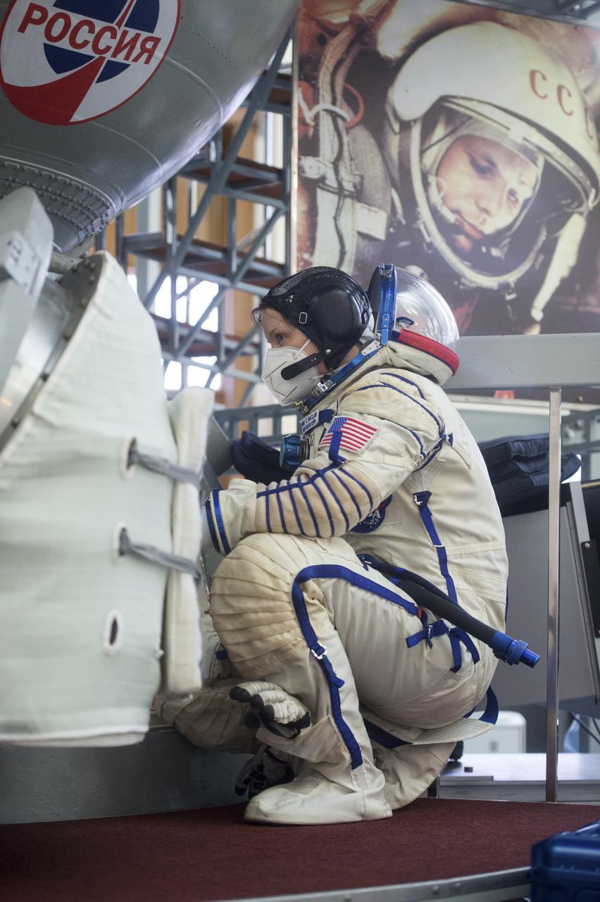 Expedition 65 backup crew member, Anne McClain of NASA is seen during Soyuz qualification exams Monday, March 22, 2021, at the Gagarin Cosmonaut Training Center (GCTC) in Star City, Russia, in advance of the Expedition 65 launch April 9 from Baikonur Cosmodrome in Kazakhstan to the International Space Station. Photo Credit: (NASA/GCTC/Andrey Shelepin)