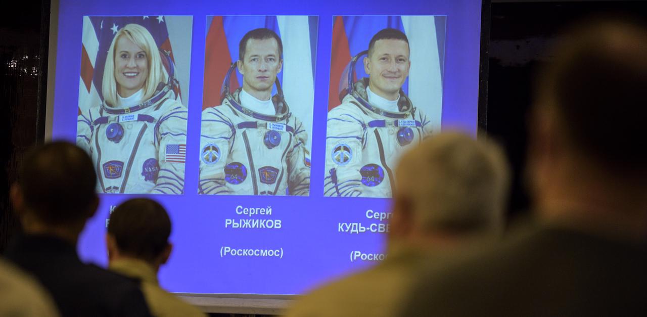 NASA, Roscosmos, and Russian Search and Recovery Forces meet at the Cosmonaut Hotel in Karaganda, Kazakhstan to discuss the readiness for the landing of Expedition 64 crew members Kate Rubins of NASA, Sergey Ryzhikov and Sergey Kud-Sverchkov of Roscosmos, Thursday, April 15, 2021, at the Cosmonaut Hotel in Karaganda. Rubins, Ryzhikov and Kud-Sverchkov will be returning after 185 days in space having served as Expedition 63-64 crew members onboard the International Space Station. Photo Credit: NASA/Bill Ingalls