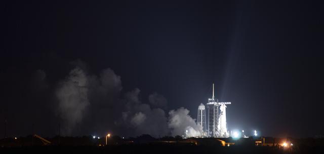 NASA image: SpaceX Crew-2 Static Fire