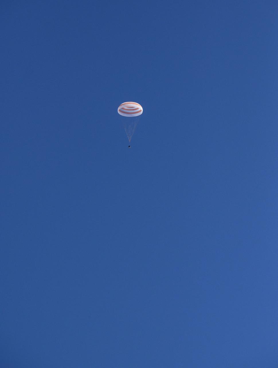 The Soyuz MS-17 spacecraft is seen as it lands in a remote area near the town of Zhezkazgan, Kazakhstan with Expedition 64 crew members Kate Rubins of NASA, Sergey Ryzhikov and Sergey Kud-Sverchkov of Roscosmos, Saturday, April 17, 2021. Rubins, Ryzhikov and Kud-Sverchkov returned after 185 days in space having served as Expedition 63-64 crew members onboard the International Space Station. Photo Credit: NASA/Bill Ingalls