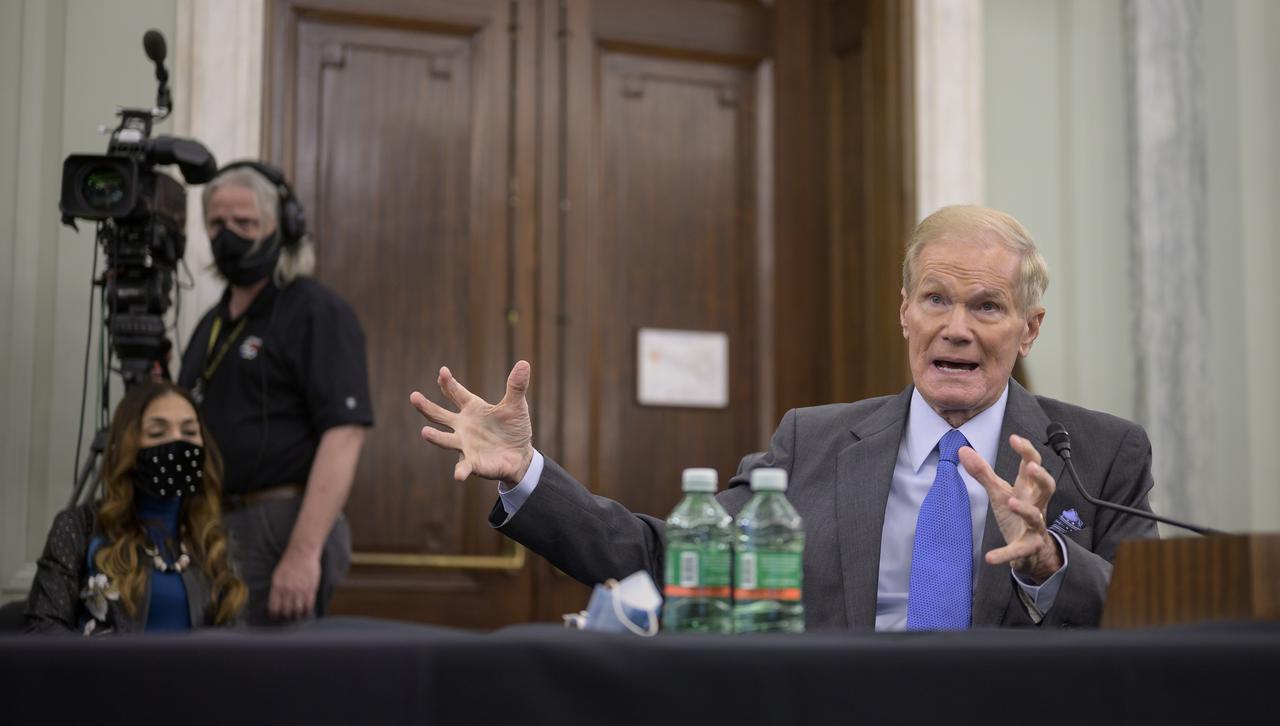 Former U.S. Senator Bill Nelson, President Biden’s nominee to be the next administrator of NASA, appears before the Senate Committee on Commerce, Science, and Transportation, Wednesday, April 21, 2021, Russell Senate Office Building in Washington. Photo Credit: (NASA/Bill Ingalls)