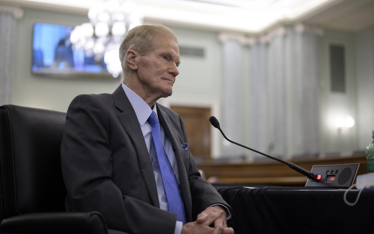 Former U.S. Senator Bill Nelson, President Biden’s nominee to be the next administrator of NASA, appears before the Senate Committee on Commerce, Science, and Transportation, Wednesday, April 21, 2021, Russell Senate Office Building in Washington. Photo Credit: (NASA/Bill Ingalls)