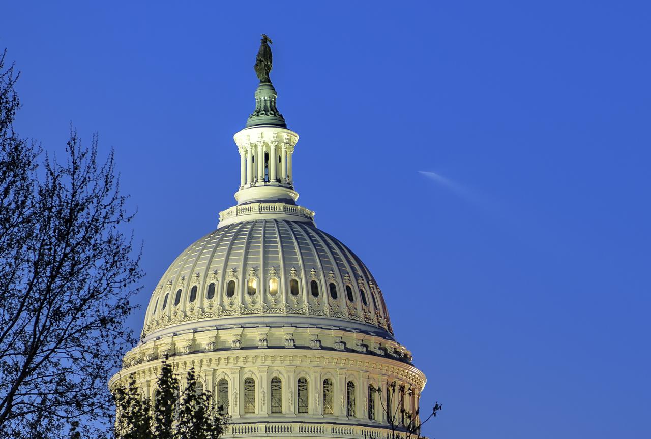 A SpaceX Falcon 9 rocket carrying the company's Crew Dragon spacecraft is seen to the right of the U.S. Capitol Building in Washington as it is launches NASA’s SpaceX Crew-2 mission to the International Space Station with NASA astronauts Shane Kimbrough and Megan McArthur, ESA (European Space Agency) astronaut Thomas Pesquet, and Japan Aerospace Exploration Agency (JAXA) astronaut Akihiko Hoshide onboard, Friday, April 23, 2021, from Cape Canaveral, Florida. NASA’s SpaceX Crew-2 mission is the second crew rotation mission of the SpaceX Crew Dragon spacecraft and Falcon 9 rocket to the International Space Station as part of the agency’s Commercial Crew Program. Kimbrough, McArthur, Pesquet, and Hoshide launched at 5:49 a.m. EDT from Launch Complex 39A at the Kennedy Space Center to begin a six month mission onboard the orbital outpost. Photo Credit: (NASA/Bill Ingalls)