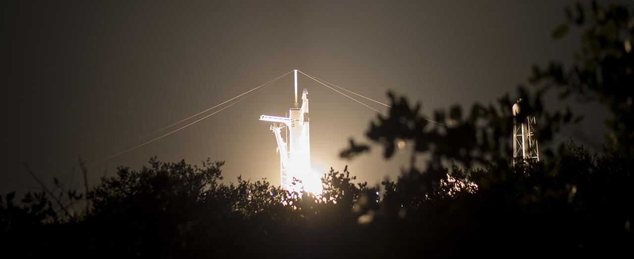 A SpaceX Falcon 9 rocket carrying the company's Crew Dragon spacecraft is launched on NASA’s SpaceX Crew-2 mission to the International Space Station with NASA astronauts Shane Kimbrough and Megan McArthur, ESA (European Space Agency) astronaut Thomas Pesquet, and Japan Aerospace Exploration Agency (JAXA) astronaut Akihiko Hoshide onboard, Friday, April 23, 2021, at NASA’s Kennedy Space Center in Florida. NASA’s SpaceX Crew-2 mission is the second crew rotation mission of the SpaceX Crew Dragon spacecraft and Falcon 9 rocket to the International Space Station as part of the agency’s Commercial Crew Program. Kimbrough, McArthur, Pesquet, and Hoshide launched at 5:49 a.m. EDT from Launch Complex 39A at the Kennedy Space Center to begin a six month mission onboard the orbital outpost. Photo Credit: (NASA/Joel Kowsky)