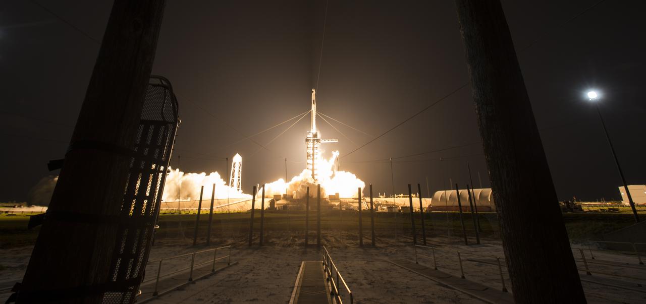 A SpaceX Falcon 9 rocket carrying the company's Crew Dragon spacecraft is launched on NASA’s SpaceX Crew-2 mission to the International Space Station with NASA astronauts Shane Kimbrough and Megan McArthur, ESA (European Space Agency) astronaut Thomas Pesquet, and Japan Aerospace Exploration Agency (JAXA) astronaut Akihiko Hoshide onboard, Friday, April 23, 2021, at NASA’s Kennedy Space Center in Florida. NASA’s SpaceX Crew-2 mission is the second crew rotation mission of the SpaceX Crew Dragon spacecraft and Falcon 9 rocket to the International Space Station as part of the agency’s Commercial Crew Program. Kimbrough, McArthur, Pesquet, and Hoshide launched at 5:49 a.m. EDT from Launch Complex 39A at the Kennedy Space Center to begin a six month mission onboard the orbital outpost. Photo Credit: (NASA/Aubrey Gemignani)