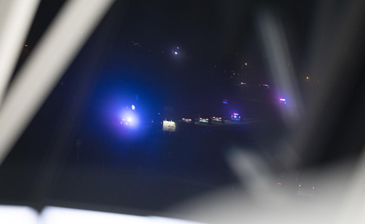 The convoy carrying NASA astronauts Shane Kimbrough and Megan McArthur, ESA (European Space Agency) astronaut Thomas Pesquet, and Japan Aerospace Exploration Agency (JAXA) astronaut Akihiko Hoshide is seen through the windows of firing room four as it makes its way to Launch Complex 39A in preparation for the launch of a SpaceX Falcon 9 rocket carrying the company’s Crew Dragon spacecraft on NASA’s SpaceX Crew-2 mission, Friday, April 23, 2021, in the Launch Control Center at NASA’s Kennedy Space Center in Florida. NASA’s SpaceX Crew-2 mission is the second crew rotation mission of the SpaceX Crew Dragon spacecraft and Falcon 9 rocket to the International Space Station as part of the agency’s Commercial Crew Program. Kimbrough, McArthur, Pesquet, and Hoshide launched at 5:49 a.m. EDT, from Launch Complex 39A at the Kennedy Space Center. Photo Credit: (NASA/Joel Kowsky)