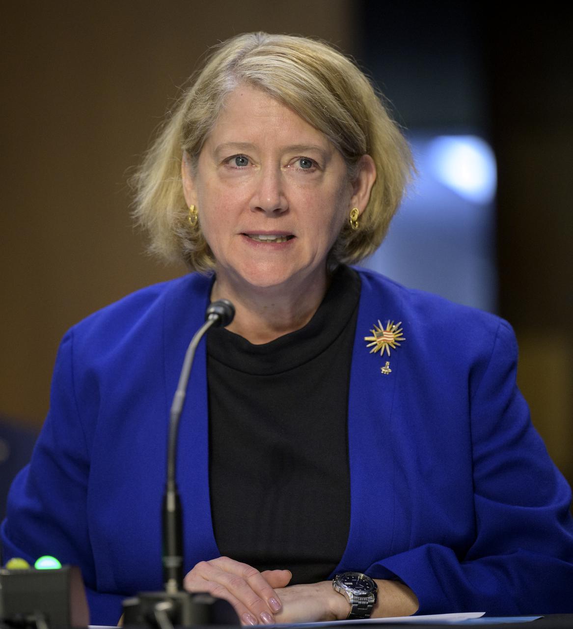 Pam Melroy, President Biden’s nominee to be the next deputy administrator of NASA, appears before the Senate Committee on Commerce, Science, and Transportation, Thursday, May 20, 2021, at the Hart Senate Office Building in Washington. Melroy is a former NASA astronaut. Photo Credit: (NASA/Bill Ingalls)