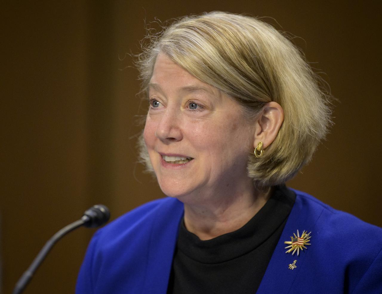 Pam Melroy, President Biden’s nominee to be the next deputy administrator of NASA, appears before the Senate Committee on Commerce, Science, and Transportation, Thursday, May 20, 2021, at the Hart Senate Office Building in Washington. Melroy is a former NASA astronaut. Photo Credit: (NASA/Bill Ingalls)