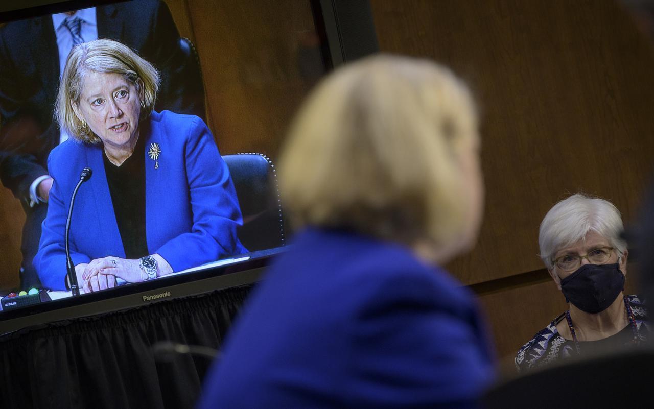 Pam Melroy, President Biden’s nominee to be the next deputy administrator of NASA, appears before the Senate Committee on Commerce, Science, and Transportation, Thursday, May 20, 2021, at the Hart Senate Office Building in Washington. Melroy is a former NASA astronaut. Photo Credit: (NASA/Bill Ingalls)