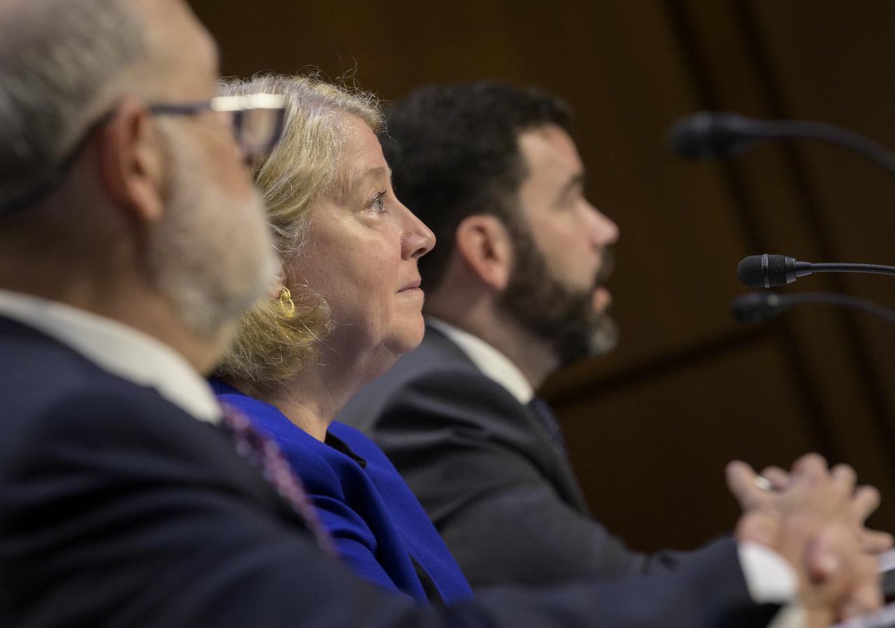 Pam Melroy, President Biden’s nominee to be the next deputy administrator of NASA, appears before the Senate Committee on Commerce, Science, and Transportation, Thursday, May 20, 2021, at the Hart Senate Office Building in Washington. Melroy is a former NASA astronaut. Photo Credit: (NASA/Bill Ingalls)