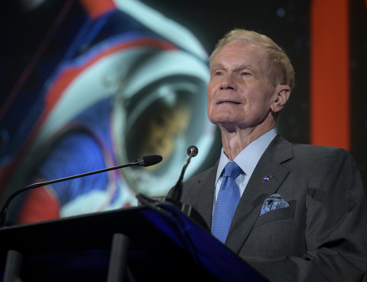 NASA Administrator Bill Nelson talks to the agency’s workforce during his first State of NASA event Wednesday, June 2, 2021, at NASA Headquarters Mary W. Jackson Building in Washington. Nelson remarked on his long history with NASA, and among other topics, discussed the agency’s plans for future Earth-focused missions to address climate change and a robotic and human return to the Moon through the Artemis program, as well as announcing two new planetary science missions to Venus – VERITAS and DAVINCI+. Photo Credit: (NASA/Bill Ingalls)