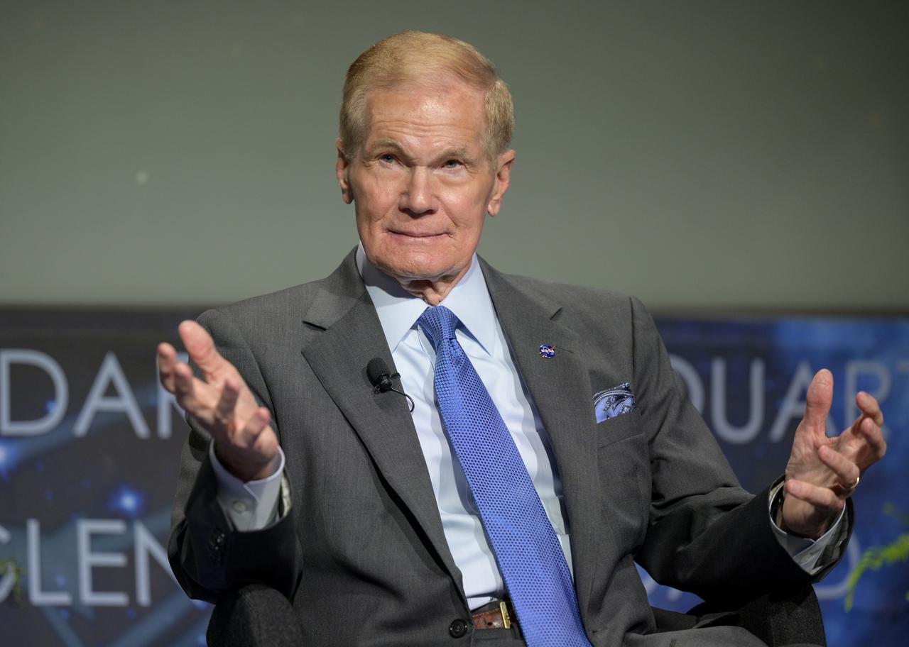 NASA Administrator Bill Nelson answers a reporter’s question during a media gaggle, Wednesday, June 2, 2021, at NASA Headquarters Mary W. Jackson Building in Washington. Nelson, and other NASA leadership, answered reporters questions following a State of NASA event where Nelson remarked on his long history with NASA, and among other topics, discussed the agency’s plans for future Earth-focused missions to address climate change and a robotic and human return to the Moon through the Artemis program, as well as announcing two new planetary science missions to Venus – VERITAS and DAVINCI+. Photo Credit: (NASA/Bill Ingalls)