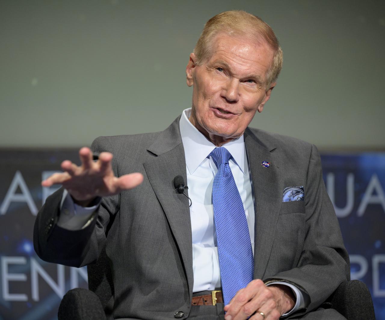 NASA Administrator Bill Nelson answers a reporter’s question during a media gaggle, Wednesday, June 2, 2021, at NASA Headquarters Mary W. Jackson Building in Washington. Nelson, and other NASA leadership, answered reporters questions following a State of NASA event where Nelson remarked on his long history with NASA, and among other topics, discussed the agency’s plans for future Earth-focused missions to address climate change and a robotic and human return to the Moon through the Artemis program, as well as announcing two new planetary science missions to Venus – VERITAS and DAVINCI+. Photo Credit: (NASA/Bill Ingalls)