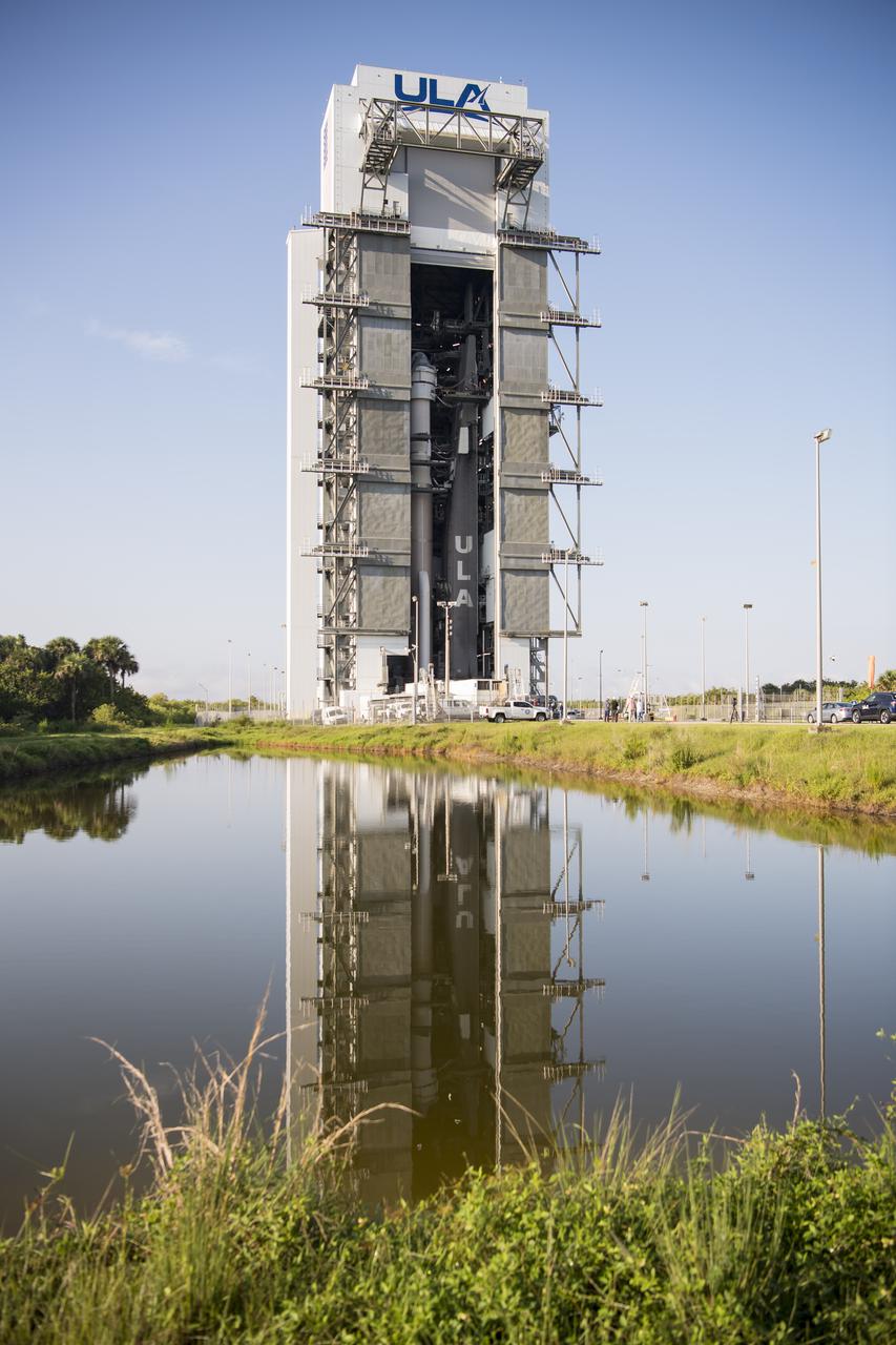 A United Launch Alliance Atlas V rocket with Boeing’s CST-100 Starliner spacecraft onboard is seen as it is rolled out of the Vertical Integration Facility to the launch pad at Space Launch Complex 41 ahead of the Orbital Flight Test-2 (OFT-2) mission, Thursday, July 29, 2021 at Cape Canaveral Space Force Station in Florida. Boeing’s Orbital Flight Test-2 will be Starliner’s second uncrewed flight test and will dock to the International Space Station as part of NASA's Commercial Crew Program. Photo Credit: (NASA/Aubrey Gemignani)