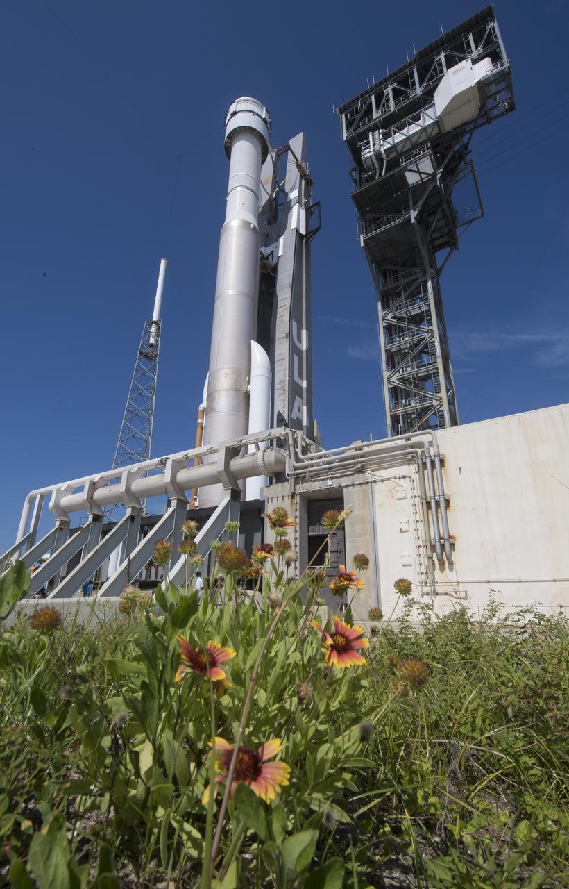 A United Launch Alliance Atlas V rocket with Boeing’s CST-100 Starliner spacecraft onboard is seen on the launch pad at Space Launch Complex 41 ahead of the Orbital Flight Test-2 (OFT-2) mission, Thursday, July 29, 2021 at Cape Canaveral Space Force Station in Florida. Boeing’s Orbital Flight Test-2 will be Starliner’s second uncrewed flight test and will dock to the International Space Station as part of NASA's Commercial Crew Program. Photo Credit: (NASA/Aubrey Gemignani)