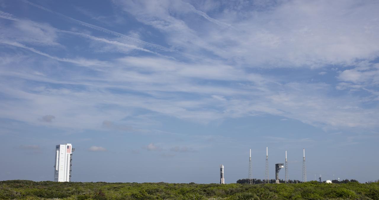 A United Launch Alliance Atlas V rocket with Boeing’s CST-100 Starliner spacecraft onboard is seen as it is rolled out of the Vertical Integration Facility to the launch pad at Space Launch Complex 41 ahead of the Orbital Flight Test-2 (OFT-2) mission, Thursday, July 29, 2021 at Cape Canaveral Space Force Station in Florida. Boeing’s Orbital Flight Test-2 will be Starliner’s second uncrewed flight test and will dock to the International Space Station as part of NASA's Commercial Crew Program. The mission will serve as an end-to-end test of the system's capabilities. Photo Credit: (NASA/Joel Kowsky)