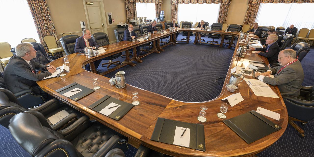 NASA Administrator Bill Nelson meets with Dr. Josef Aschbacher, Director General, European Space Agency (ESA) in a bilateral meeting during the 36th Space Symposium, Monday, Aug. 23, 2021, in Colorado Springs, Colorado. Photo Credit: (NASA/Bill Ingalls)
