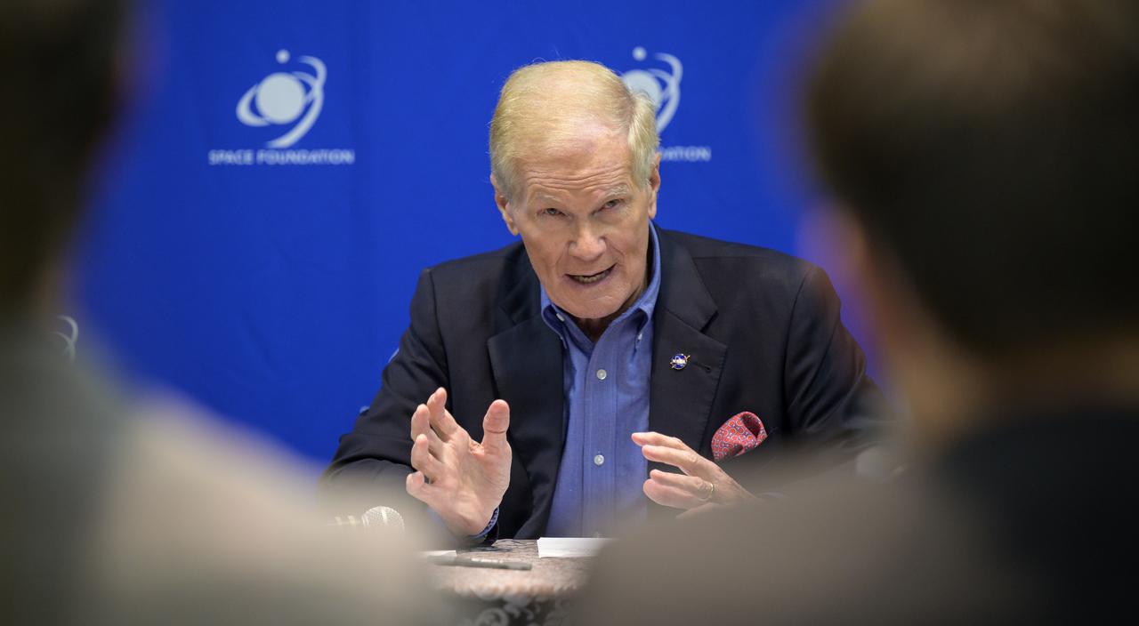 NASA Administrator Bill Nelson hosts an event to introduce media to three local Colorado companies and university partners that help make NASA’s missions possible, Monday, Aug. 23, 2021, during the 36th Space Symposium in Colorado Springs, Colorado. Photo Credit: (NASA/Bill Ingalls)