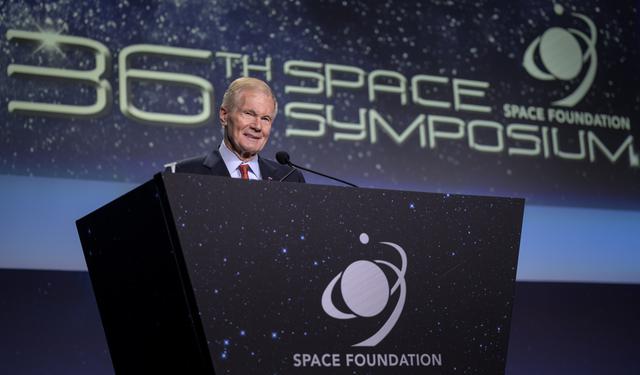 NASA image: Space Symposium Administrator Nelson Keynote