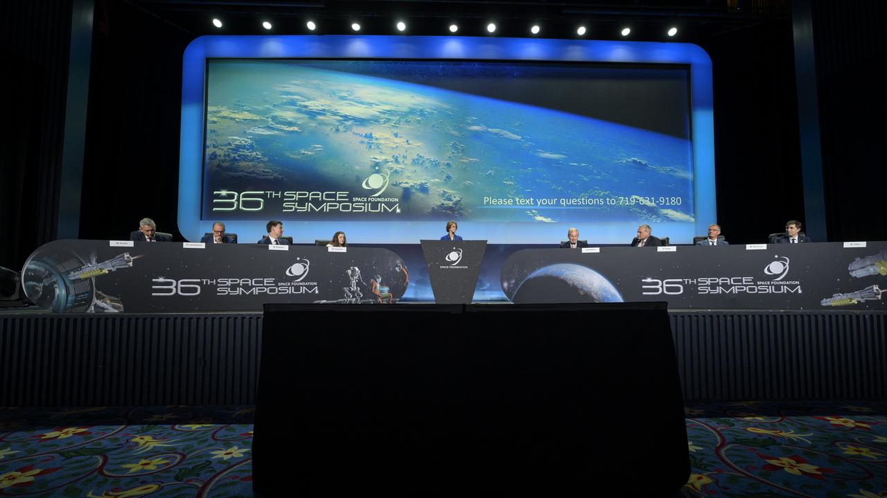 Heads of Agency panel discussion, during the 36th Space Symposium, Wednesday, Aug. 25, 2021, in Colorado Springs, Colorado. Photo Credit: (NASA/Bill Ingalls)