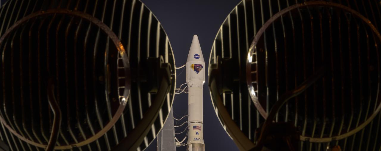 A United Launch Alliance Atlas V rocket with the Lucy spacecraft aboard is seen at Space Launch Complex 41, Thursday, Oct. 14, 2021, at Cape Canaveral Space Force Station in Florida. Lucy will be the first spacecraft to study Jupiter's Trojan Asteroids. Like the mission's namesake – the fossilized human ancestor, "Lucy," whose skeleton provided unique insight into humanity's evolution – Lucy will revolutionize our knowledge of planetary origins and the formation of the solar system. Photo Credit: (NASA/Bill Ingalls)