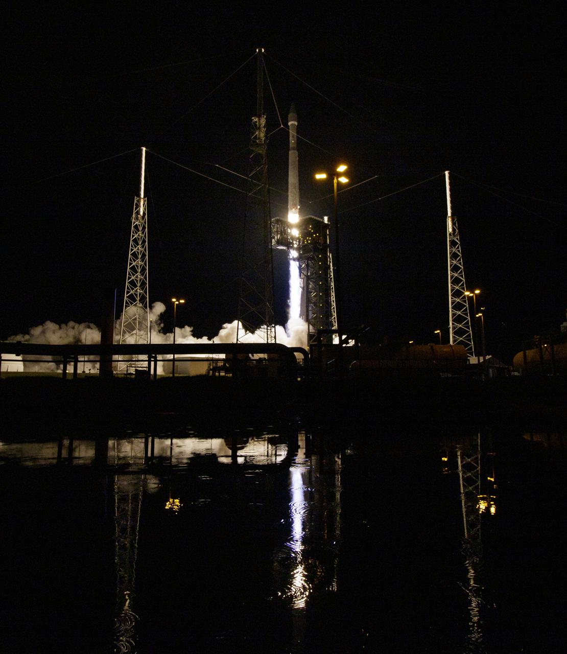 A United Launch Alliance Atlas V rocket with the Lucy spacecraft aboard launches from Space Launch Complex 41, Saturday, Oct. 16, 2021, at Cape Canaveral Space Force Station in Florida. Lucy will be the first spacecraft to study Jupiter's Trojan Asteroids. Like the mission's namesake – the fossilized human ancestor, "Lucy," whose skeleton provided unique insight into humanity's evolution – Lucy will revolutionize our knowledge of planetary origins and the formation of the solar system. Photo Credit: (NASA/Bill Ingalls)