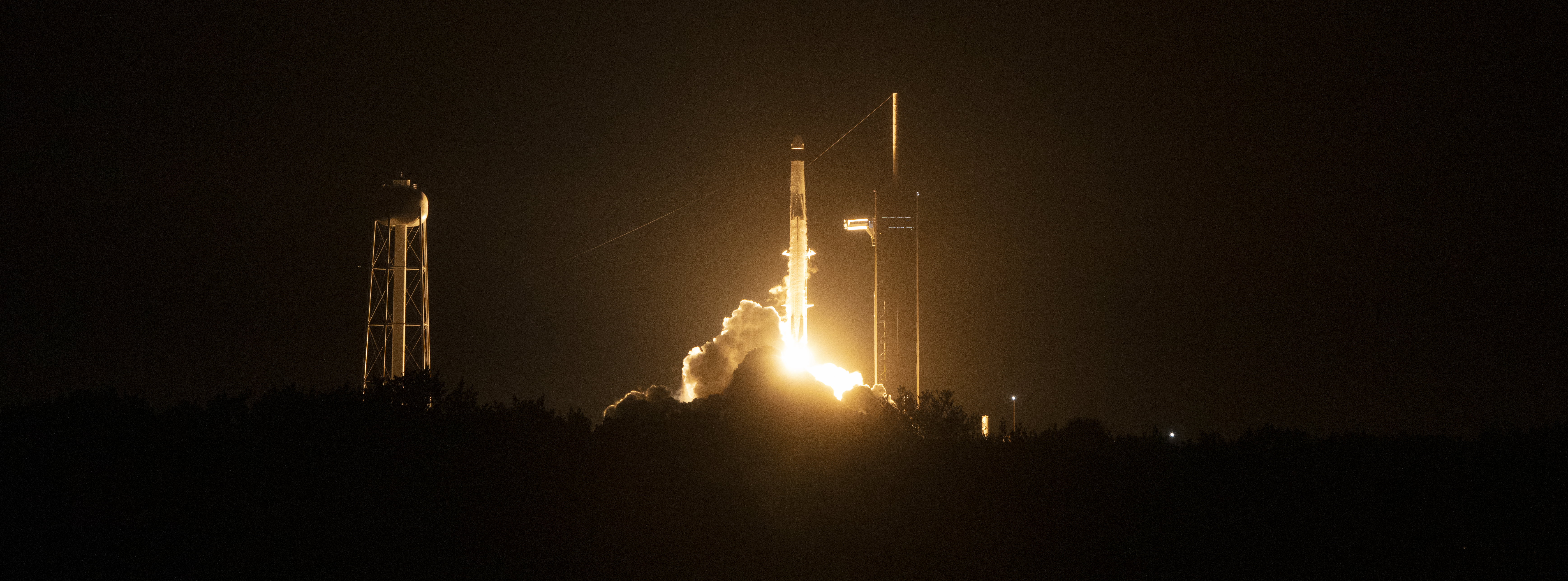 A SpaceX Falcon 9 rocket carrying the company's Crew Dragon spacecraft is launched on NASA’s SpaceX Crew-3 mission to the International Space Station with NASA astronauts Raja Chari, Tom Marshburn, Kayla Barron, and ESA (European Space Agency) astronaut Matthias Maurer onboard, Wednesday, Nov. 10, 2021, at NASA’s Kennedy Space Center in Florida. NASA’s SpaceX Crew-3 mission is the third crew rotation mission of the SpaceX Crew Dragon spacecraft and Falcon 9 rocket to the International Space Station as part of the agency’s Commercial Crew Program. Chari, Marshburn, Barron, Maurer launched at 9:03 p.m. EST from Launch Complex 39A at the Kennedy Space Center to begin a six month mission onboard the orbital outpost. Photo Credit: (NASA/Joel Kowsky)