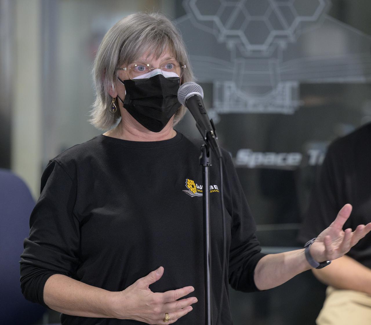 Vice President for Science, Space Telescope Science Institute, Heidi Hammel answers questions from the media during a briefing following the successful deployment of NASA’s James Webb Space Telescope primary mirror, Saturday, Jan. 8, 2022, from the Webb Space Telescope Mission Operations Center at the Space Telescope Science Institute in Baltimore. With Webb’s 21.3-foot (6.5-meter) primary mirror fully deployed, the infrared observatory has completed its unprecedented process of unfolding in space to prepare for science operations. The observatory will study every phase of cosmic history—from within our solar system to the most distant observable galaxies in the early universe. Photo Credit: (NASA/Bill Ingalls)