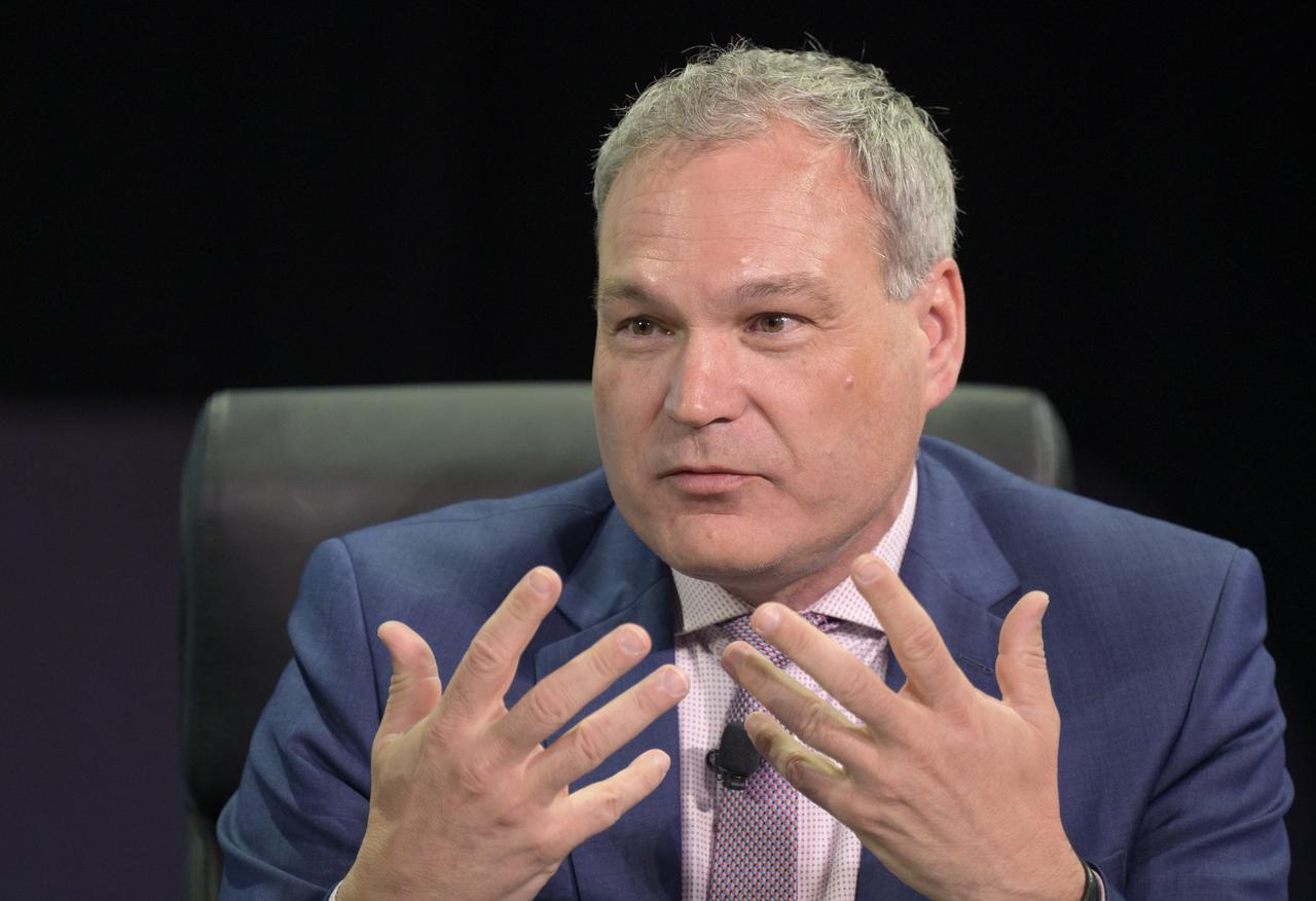 Dr. Walther Pelzer, Executive Board Member and Head of the German Space Agency at the German Aerospace Center (DLR) speaks in a Heads of Agency panel during the 37th Space Symposium, Wednesday, April 6, 2022, in Colorado Springs, Colorado. Photo Credit: (NASA/Bill Ingalls)