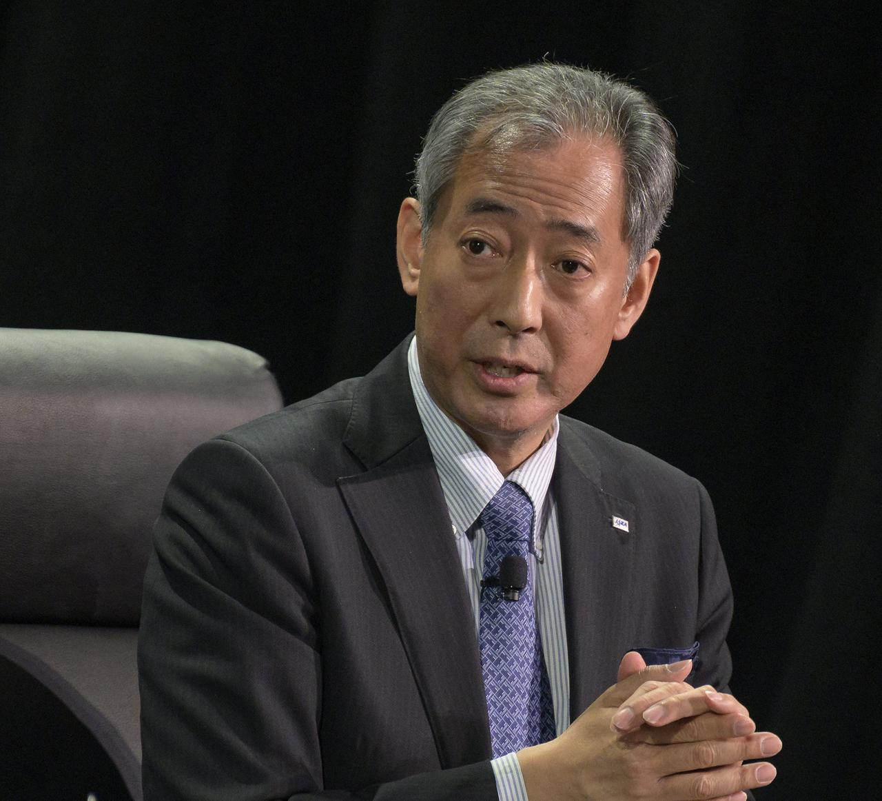 Dr. Hiroshi Yamakawa, President, Japan Aerospace Exploration Agency (JAXA) speaks in a Heads of Agency panel during the 37th Space Symposium, Wednesday, April 6, 2022, in Colorado Springs, Colorado. Photo Credit: (NASA/Bill Ingalls)