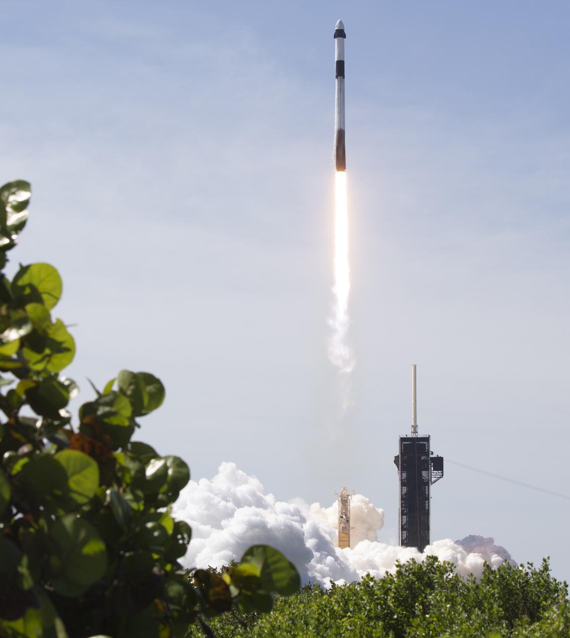 A SpaceX Falcon 9 rocket carrying the company's Crew Dragon spacecraft is launched on Axiom Mission 1 (Ax-1) to the International Space Station with Commander Michael López-Alegría of Spain and the United States, Pilot Larry Connor of the United States, and Mission Specialists Eytan Stibbe of Israel, and Mark Pathy of Canada aboard, Friday, April 8, 2022, at NASA’s Kennedy Space Center in Florida. The Ax-1 mission is the first private astronaut mission to the International Space Station. López-Alegría, Connor, Pathy, Stibbe launched at 11:17 a.m. from Launch Complex 39A at the Kennedy Space Center to begin their 10-day mission. Photo Credit: (NASA/Joel Kowsky)