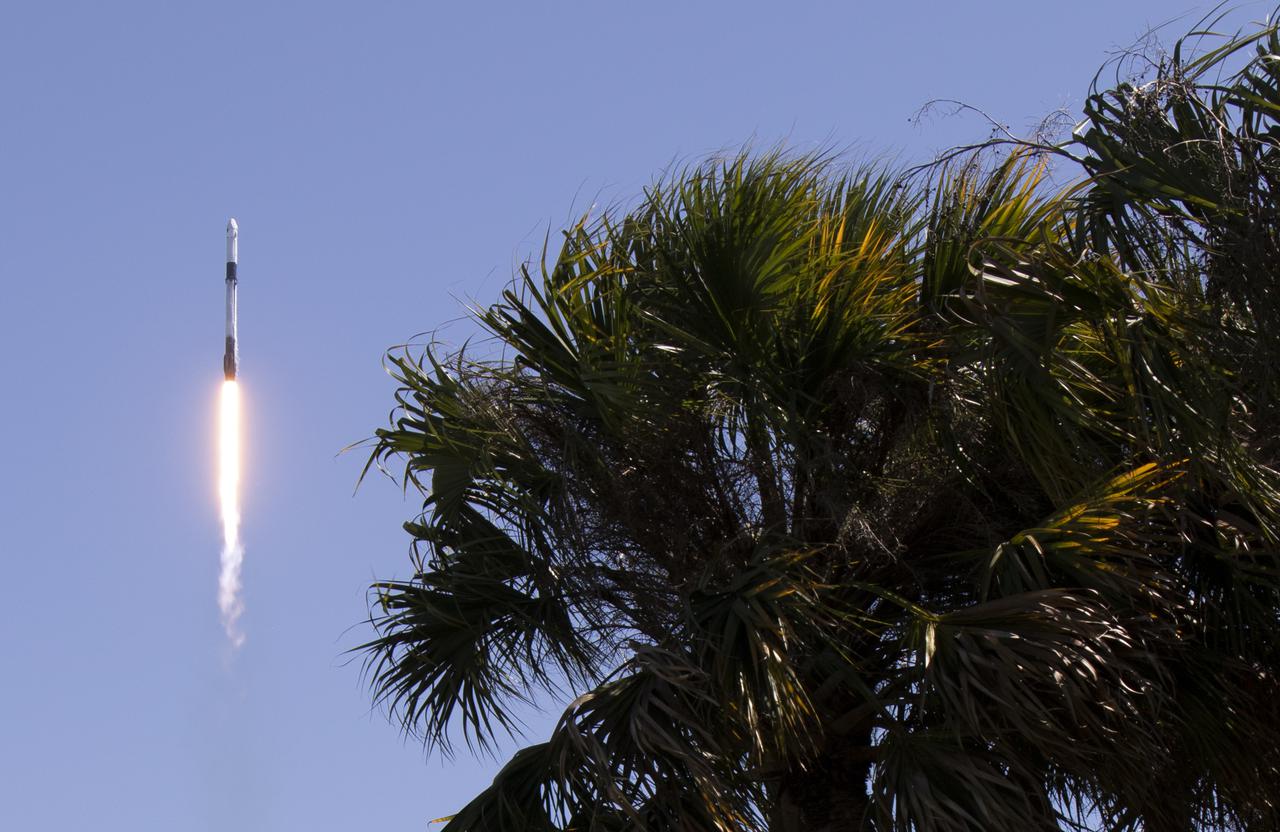 A SpaceX Falcon 9 rocket carrying the company's Crew Dragon spacecraft is launched on Axiom Mission 1 (Ax-1) to the International Space Station with Commander Michael López-Alegría of Spain and the United States, Pilot Larry Connor of the United States, and Mission Specialists Eytan Stibbe of Israel, and Mark Pathy of Canada aboard, Friday, April 8, 2022, at NASA’s Kennedy Space Center in Florida. The Ax-1 mission is the first private astronaut mission to the International Space Station. López-Alegría, Connor, Pathy, Stibbe launched at 11:17 a.m. from Launch Complex 39A at the Kennedy Space Center to begin their 10-day mission. Photo Credit: (NASA/Joel Kowsky)