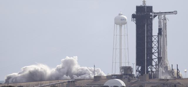 NASA image: SpaceX Crew-4 Static Fire