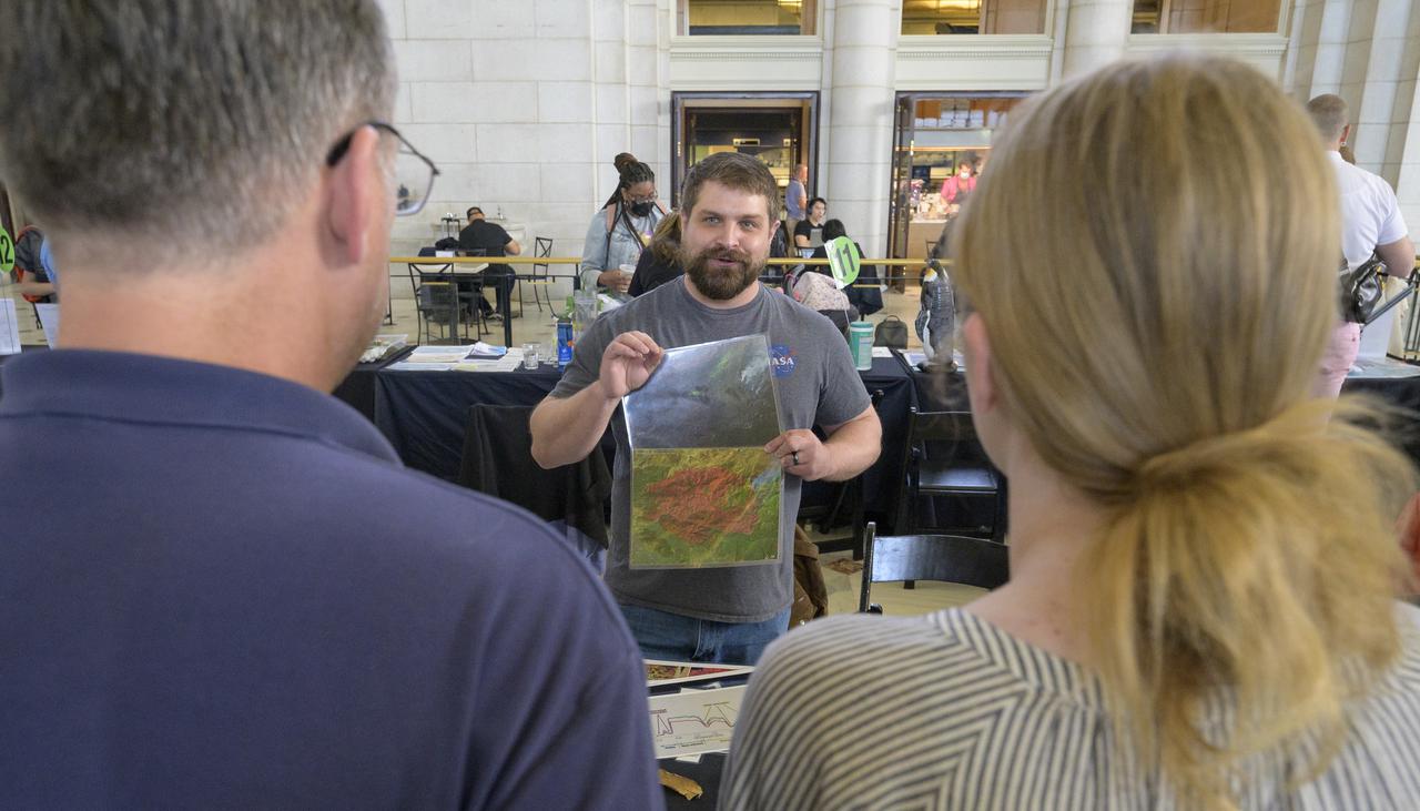 Visitors explore NASA’s hands-on exhibits during Earth Day, Friday, April 22, 2022, at Union Station in Washington. Photo Credit: (NASA/Bill Ingalls)
