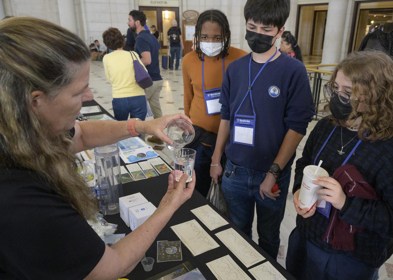 Visitors explore NASA’s hands-on exhibits during Earth Day, Friday, April 22, 2022, at Union Station in Washington. Photo Credit: (NASA/Bill Ingalls)