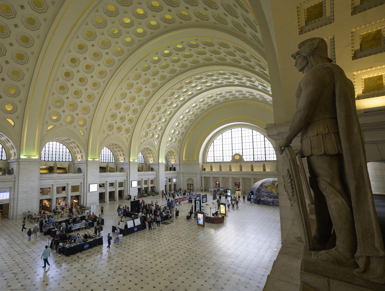 Visitors explore NASA’s hands-on exhibits during Earth Day, Friday, April 22, 2022, at Union Station in Washington. Photo Credit: (NASA/Bill Ingalls)