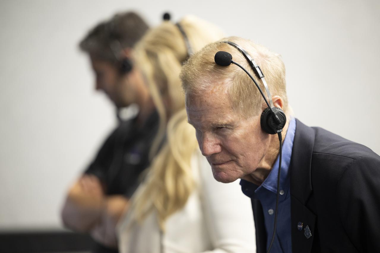 NASA Administrator Bill Nelson is seen in firing room four during the launch of a SpaceX Falcon 9 rocket carrying the company's Crew Dragon spacecraft on the Crew-4 mission with NASA astronauts Kjell Lindgren, Robert Hines, Jessica Watkins, and ESA (European Space Agency) astronaut Samantha Cristoforetti onboard, Wednesday, April 27, 2022, in the Rocco A. Petrone Launch Control Center at NASA’s Kennedy Space Center in Florida. NASA’s SpaceX Crew-4 mission is the fourth crew rotation mission of the SpaceX Crew Dragon spacecraft and Falcon 9 rocket to the International Space Station as part of the agency’s Commercial Crew Program. Lindgren, Hines, Watkins, and Cristoforetti launched at 3:52 a.m. ET, from Launch Complex 39A at the Kennedy Space Center. Photo Credit: (NASA/Joel Kowsky)