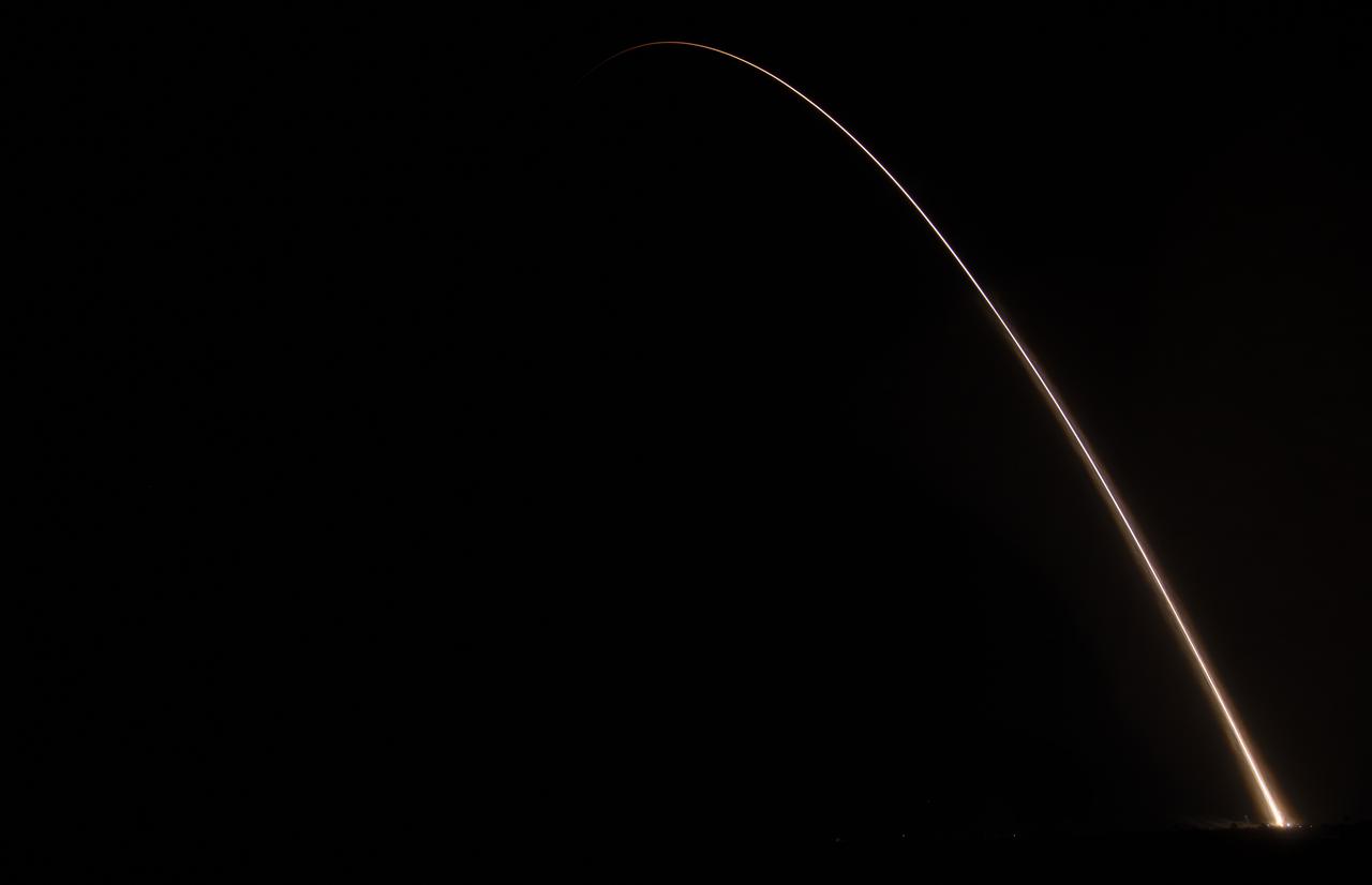 In this three minute exposure, a SpaceX Falcon 9 rocket carrying the company's Crew Dragon spacecraft is launched on NASA’s SpaceX Crew-4 mission to the International Space Station with NASA astronauts Kjell Lindgren, Robert Hines, Jessica Watkins, and ESA (European Space Agency) astronaut Samantha Cristoforetti onboard, Wednesday, April 27, 2022, at NASA’s Kennedy Space Center in Florida. NASA’s SpaceX Crew-4 mission is the fourth crew rotation mission of the SpaceX Crew Dragon spacecraft and Falcon 9 rocket to the International Space Station as part of the agency’s Commercial Crew Program. Lindgren, Hines, Watkins, and Cristoforetti launched at 3:52 a.m. ET from Launch Complex 39A at the Kennedy Space Center to begin a six month mission onboard the orbital outpost. Photo Credit: (NASA/Aubrey Gemignani)