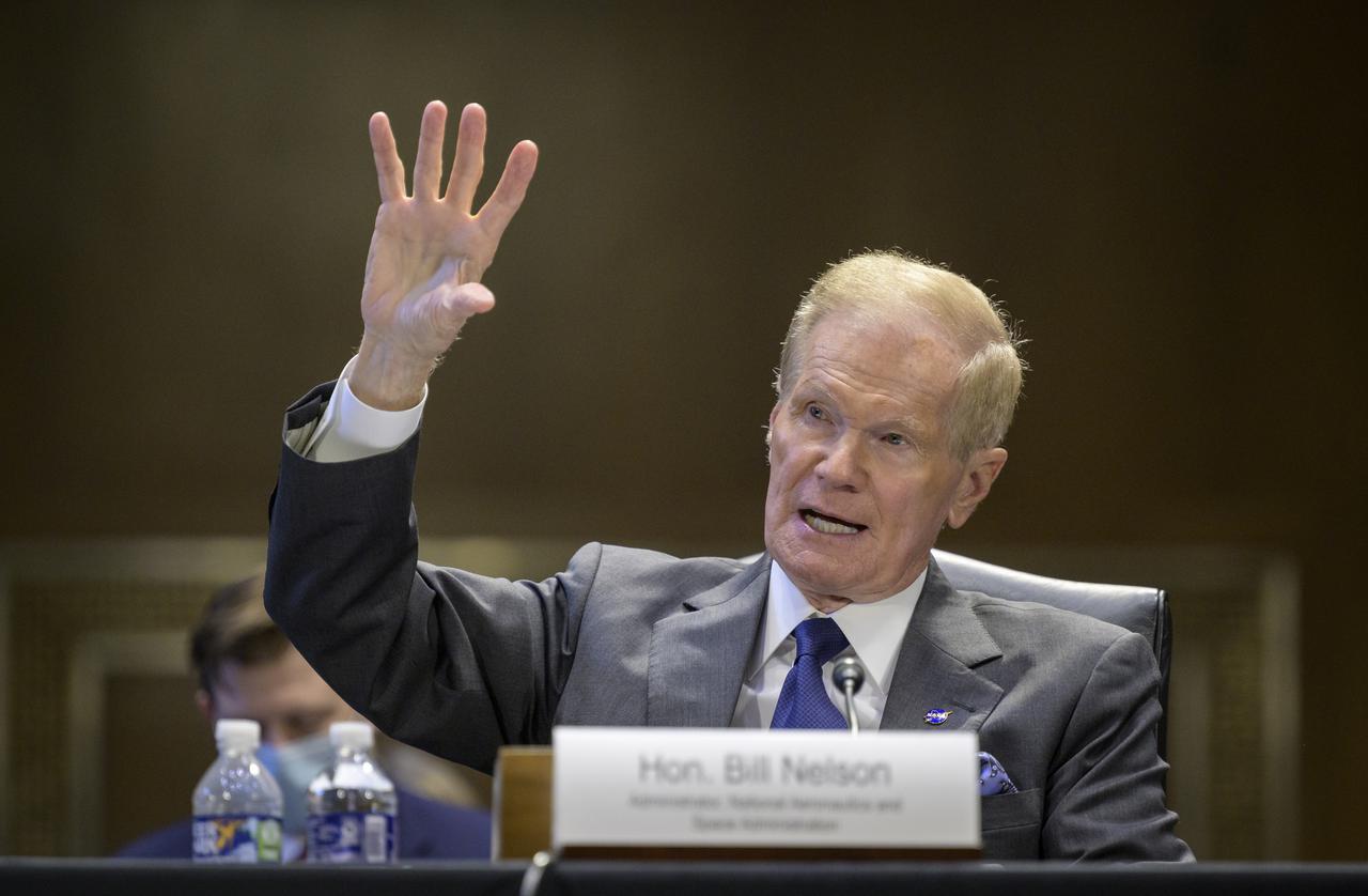 NASA Administrator Bill Nelson testifies before the Senate Appropriations’ Commerce, Justice, Science, and Related Agencies subcommittee during a budget hearing, Tuesday, May 3, 2022, at the Dirksen Senate Office Building in Washington. Photo Credit: (NASA/Bill Ingalls)