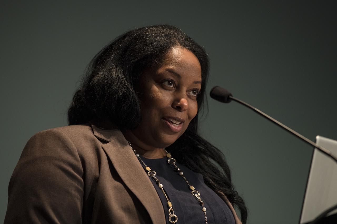 U.S. State Department Principal Deputy Assistant Secretary, Jennifer Littlejohn, speaks before Colombian Vice President and Foreign Minister, Marta Lucía Ramírez, signs the Artemis Accords, Tuesday, May 10, 2022, at NASA Headquarters in Washington DC. Colombia is the nineteenth country to sign the Artemis Accords, which establish a practical set of principles to guide space exploration cooperation among nations participating in NASA’s Artemis program. Photo Credit: (NASA/Aubrey Gemignani)